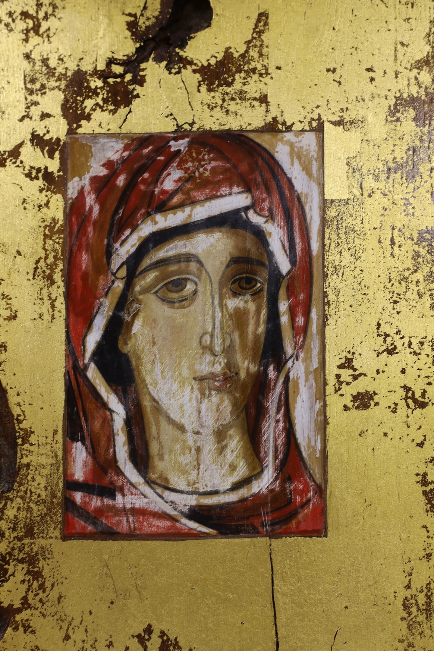 Continental school, 19th and 20th century, two painted icons, 30 x 21.5cm, 22 x 14cm